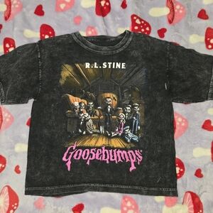 Goosebumps R.L. Stine Womens S Slappy Doll Halloween Black Washed T-Shirt Small